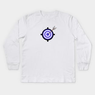 purple black target design Kids Long Sleeve T-Shirt